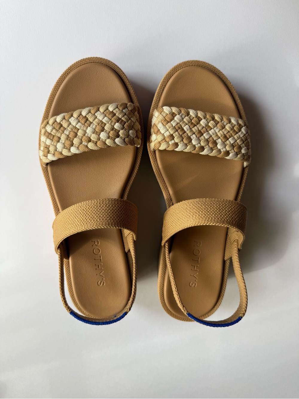 Rothy's The Lightweight Wedge Sandal Beach Sand Women's Size 6.5 Woven Platform